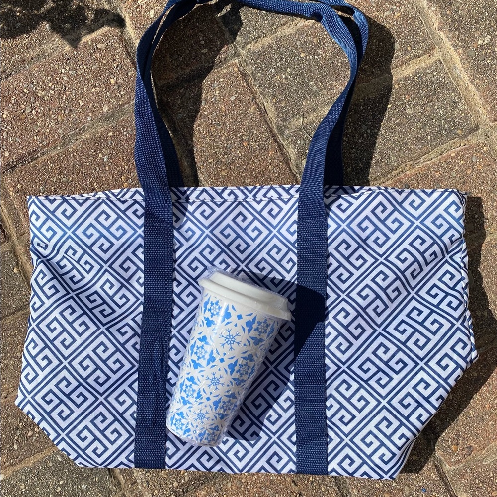 Tote bag with travel mug